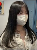 グレージュ×レイヤーカット