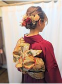 和装×華やかアップスタイル