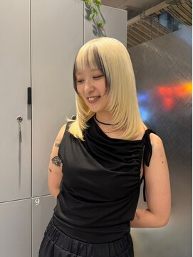 アース 高円寺店(HAIR & MAKE EARTH) ホワイトブロンド×ポイントカラー