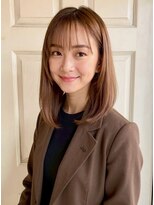 アロマヘアルーム 横浜店(AROMA hair room)&nbsp;小顔/シースルーバング/オレンジベージュ/ミルクティーベージュ