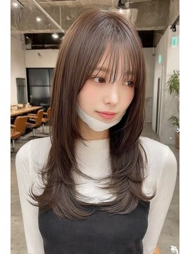 ケシキ 表参道 原宿(kesiki.) ミディアムレイヤー顔周りレイヤーハッシュカット韓国へア