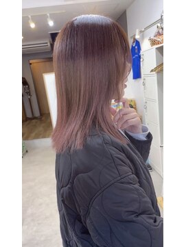 オリビアヘアー(OLIVIA HAIR) ブリーチなしピンク×艶トリートメント