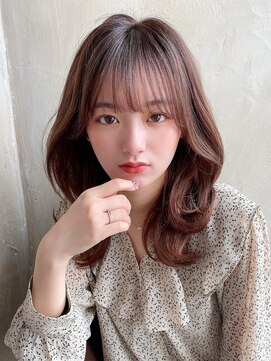 アフロート 錦糸町(AFLOAT) 20代30代/韓国巻き/ハッシュレイヤー /ピンクベージュ/前髪