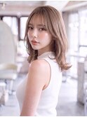 ミディアムレイヤー＊顔周りレイヤー＊ハニーベージュ