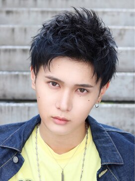 ネイビー(NAVY) 鉄板カッコイイ！ブラックアッパーショート 爽やかネープレス