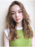 ミルクティーグレージュ×ほつれウェーブ