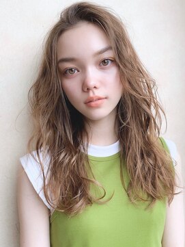 カナン(CANAAN) ミルクティーグレージュ×ほつれウェーブ