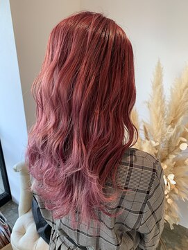 ナブラ(NABLA) ダブルカラーカシスレッドロング