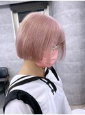 池袋》ハイトーンピンクカラー×ショートボブ（ショートカット）