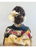 着物に合うゆるふわアレンジ