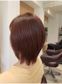 【Aizu 政次】ピンクブラウン×ミディアムレイヤーカット