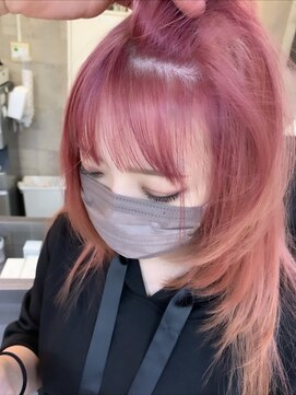 グロウ 上野御徒町(grow) 前髪インナーカラー/サーモンピンクとバブルピンク/pixyyyyyy297