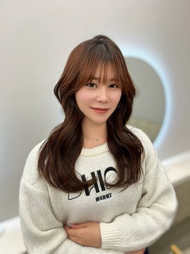 サンド 鹿児島中央(sand) 黒髪/グレーベージュ/レイヤーロング/前髪パーマ[鹿児島中央駅]