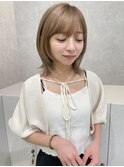 #バレイヤージュ#グレージュカラー#ボブウルフ#ココアベージュ