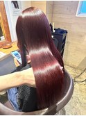 ワインレッド×髪質改善