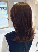 ◎オレンジブラウン/切りっぱなしロブ
