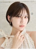 大人かわいいショートボブ/耳掛けショートレイヤー/透明感カラー