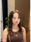 ブリーチパーマ×細かめウェーブ