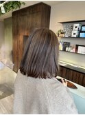 上品グレージュハイライト白髪染め大人ボブ【髪質改善/ツヤ髪】