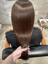 クレエ ヘアー デザイン(creer hair design)&nbsp;20代30代40代シースルーバング×ココアブラウン髪質改善ロング