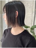 切りっぱなしボブ×透明感カラー