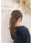 結婚式ヘアセットポニーテール