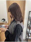 切りっぱなしミディアム×ブラウンカラー