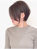 ハイライト白髪ぼかしダブルカラーインナーカラーショートボブ