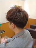 ゆるめスパイラルパーマ ツーブロック刈上げ/30代40代50代60代