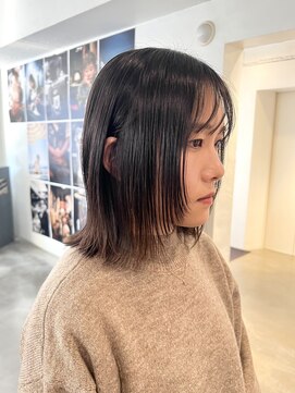 マカロニコースト(macaroni coast) 前髪ありミディアムボブ顔周りレイヤー