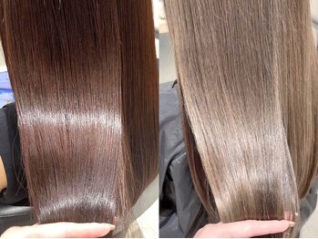 カイノ 福岡天神店(KAINO)の写真/自然なサラサラヘアーも髪質改善も叶えるストレート!【KAINO】の髪質改善ストレートで、仕上がりも大満足♪
