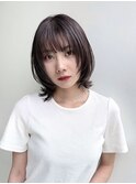 大人ショートボブ前髪ありフェイスレイヤーひし形丸顔K20250629