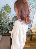 インナーカラー＊ピンク×オレンジ*大人ウルフBambi松平愛