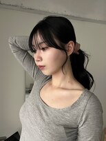 ヨーク(YOKE)&nbsp;ロングレイヤー前髪顔周り韓国ヘアくびれヘアディープグレージュ