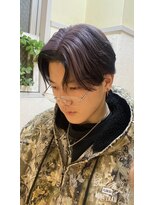 ロマンヤカタ ファース(ROMAN YAKATA fars) センターパート Lavender×black ブリーチ @木場1/21