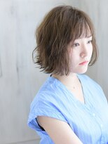 ヘアアンドメイク アリス(hair&make ALICE produce by COLT)&nbsp;シースルーバング＆切りっぱなしショートボブ＆ティーベージュ