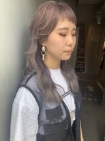 ジーナ(XENA) ラベンダーアッシュ×ホワイトグレージュ×ミニウルフ