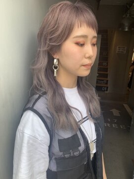 ジーナ(XENA) ラベンダーアッシュ×ホワイトグレージュ×ミニウルフ