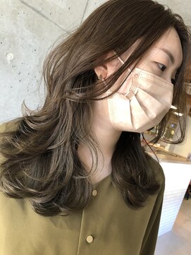 ヘアーブランド ジン フィール(HAIR BRAND Jin feel) オリーブグレージュ×レイヤースタイル【松山美容室】