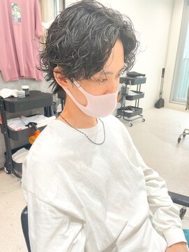 ヒビヲ(HIBIO) ツイストスパイラルパーマツーブロックメンズマッシュメンズヘア