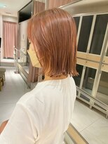 【坂本拓麻】大人かわいいミディボブ外ハネボブオレンジベージュ