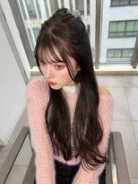 ノク 渋谷(nok)&nbsp;シースルーバングラベンダーアッシュ_ダークアッシュチェリー