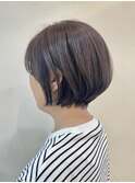 ベージュピンク/刈り上げボブ/20代30代40代
