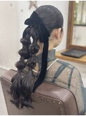 【ヘアセット】タイトポニーツインテールアレンジ♪