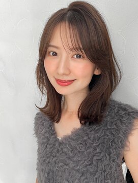 アグノス 青山(Agnos) くびれヘアアプリコットオレンジホワイトグレージュレイヤー