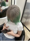 【high torn style】グリーンエンドカラー×シルバーアッシュ