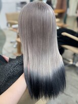 プネル 渋谷(PUNEL)&nbsp;【裾カラー】シルバーグレー×ブラック グラデーション