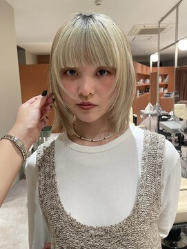 ノラギンザユー(NORA GINZA/U) 顔まわりカット顔まわりレイヤーボブ前髪カットワイドバング