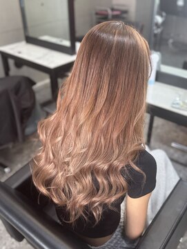 ミルクティーダブルカラーケアブリーチハイライトバレイヤージュ