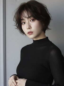 ヘアーメイクパウダー 天王寺寺田町店(Hair make powder) 大人可愛い20代30代40代小顔ウルフレイヤーボブグレージュ